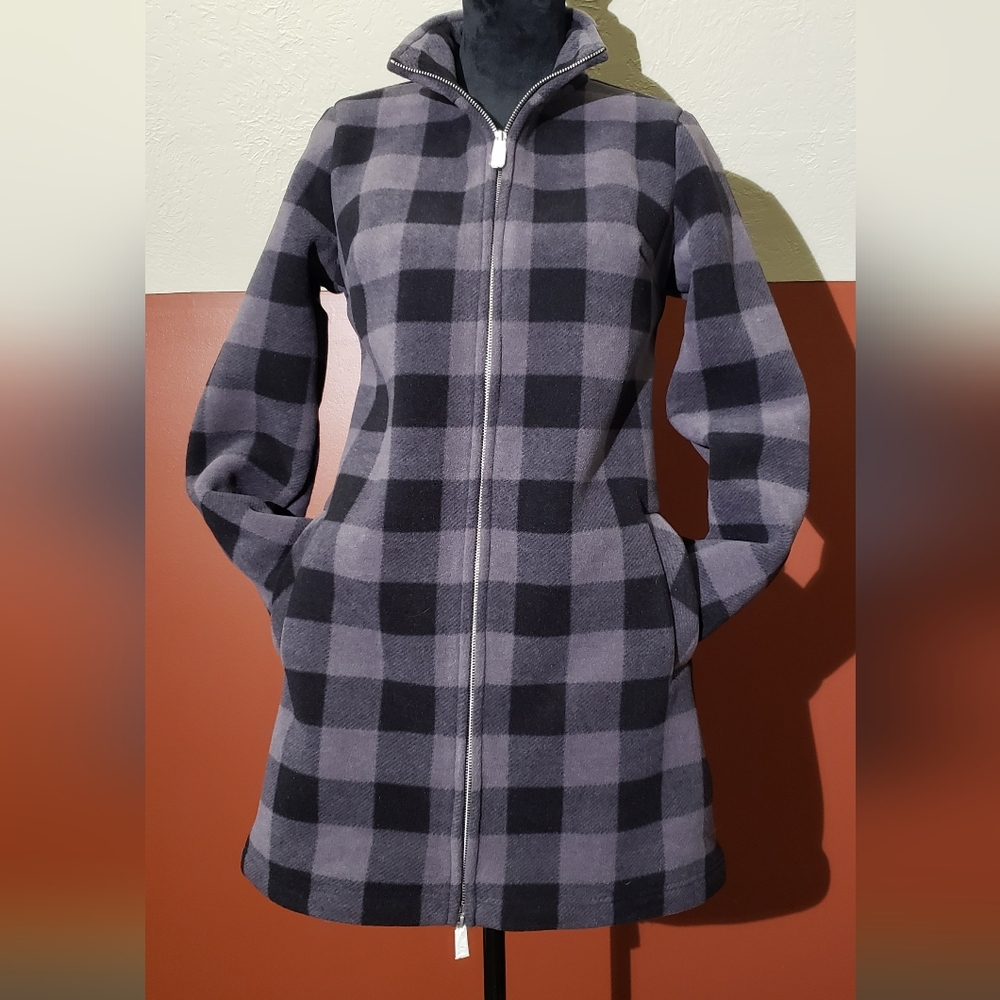 Denim & Co. Women Plaid Print Sherpa Lined Fleece Coat NWT
